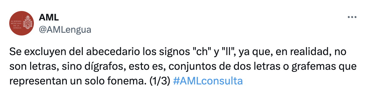 La «ch» y la «ll» excluidas del abecedario por la Academia Mexicana de la Lengua
